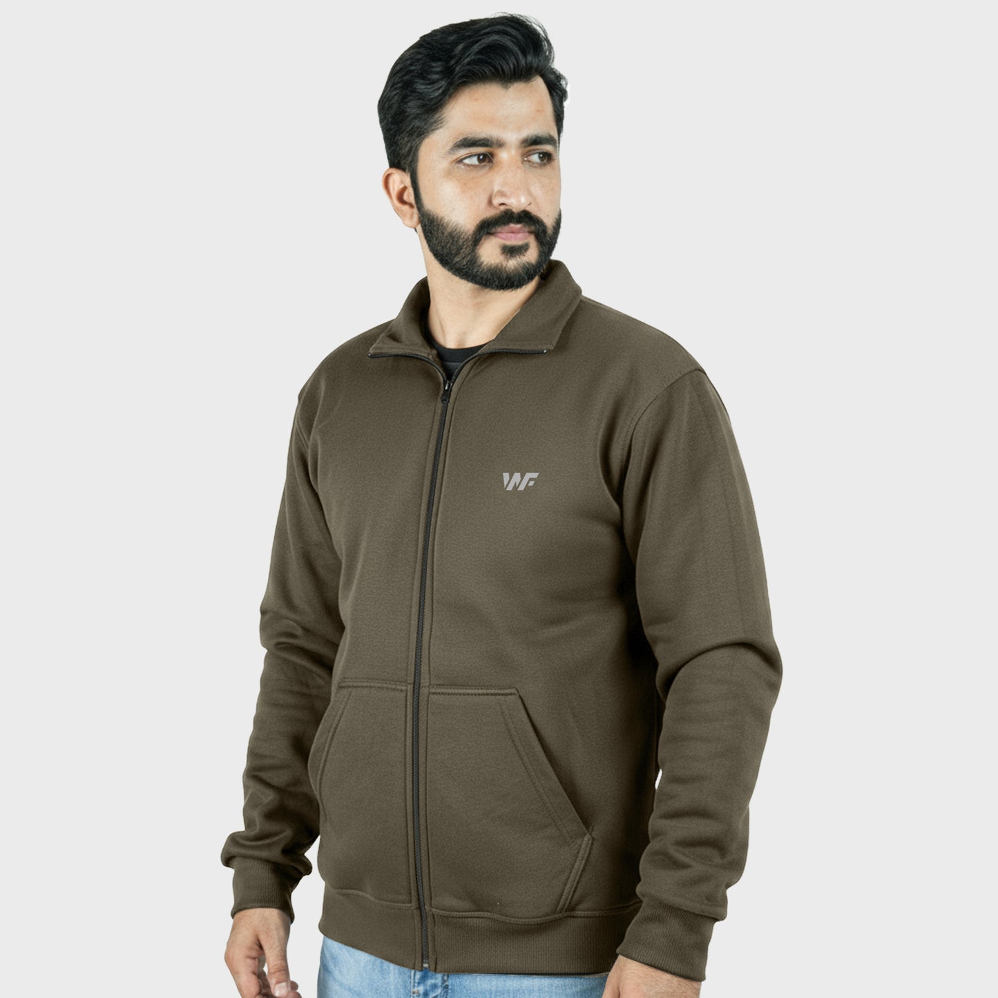 Unisex Brown Full Zipper