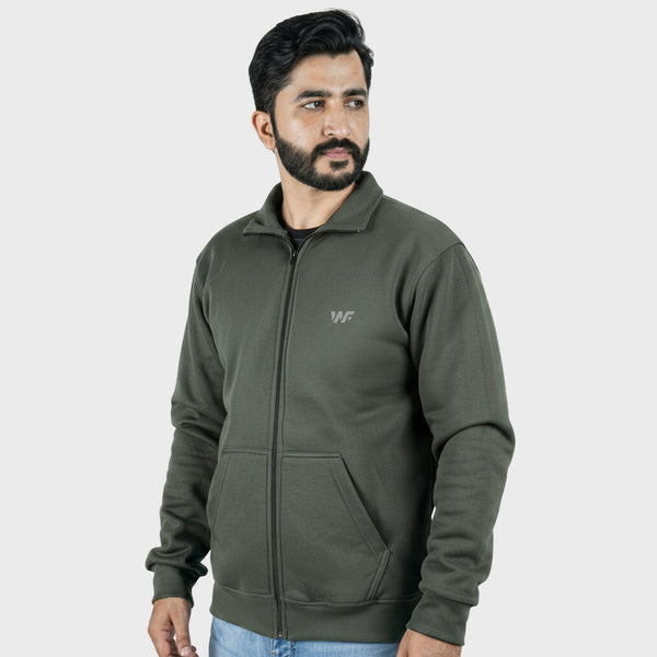 Unisex Green Full Zipper