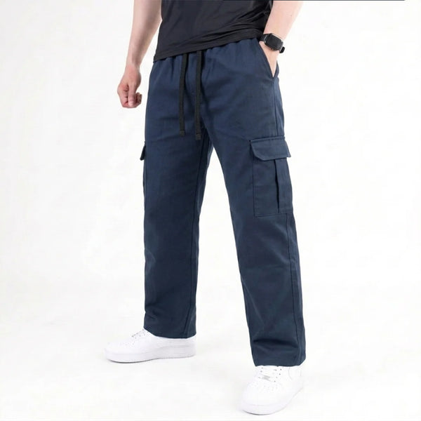 Premium Men's Cargo Jeans – Navy Blue