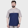 Grey and Navy Side Panel T Shirt