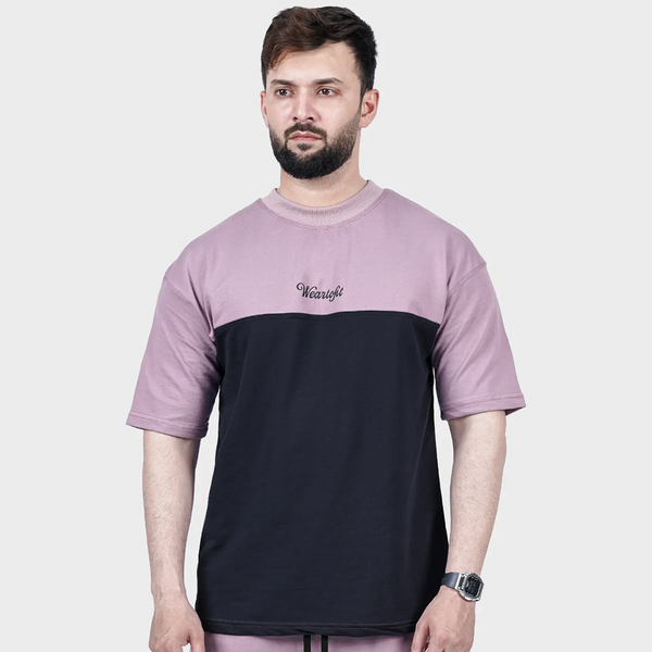 Lavender and Black Side Panel T Shirt