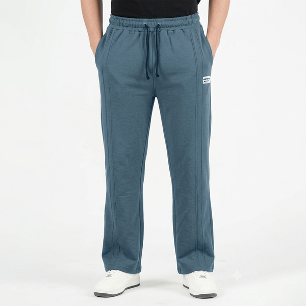 Dusty Blue Double Stitch loose fit Trousers