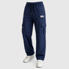 Pure Cotton Navy Blue Cargo Trousers