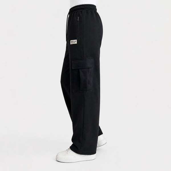 Pure cotton Black Cargo Trousers
