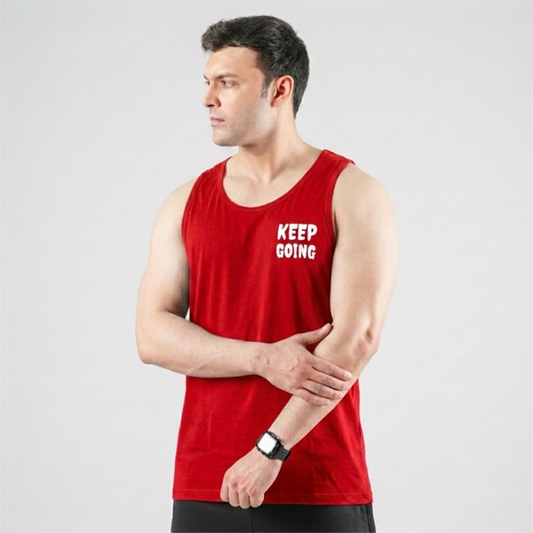 Crimson Red Cotton Sando