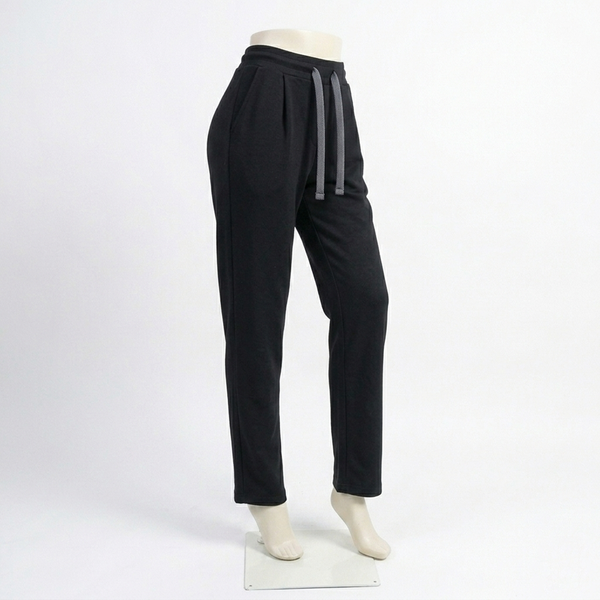 Black Plain Interlock Trouser