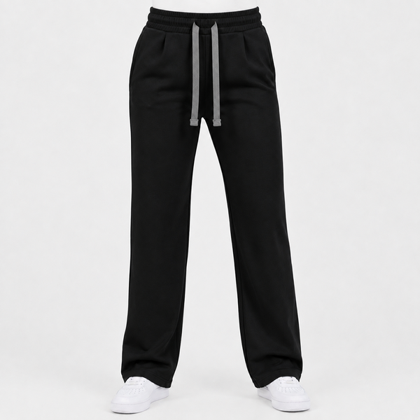 Black Plain Interlock Trouser