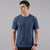 Navy Blue Ribbed Crew Neck T shirt