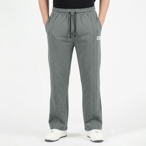 Grey Double Stitch loose fit Trousers