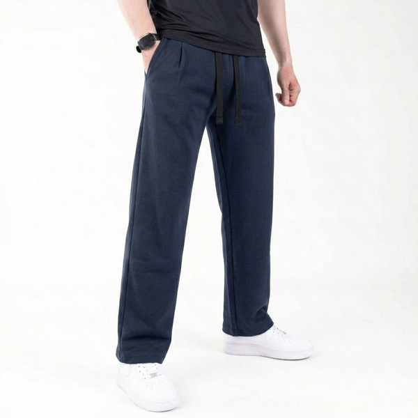 Navy Plain Interlock Trouser