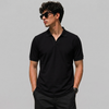 Black V-Neck Polo