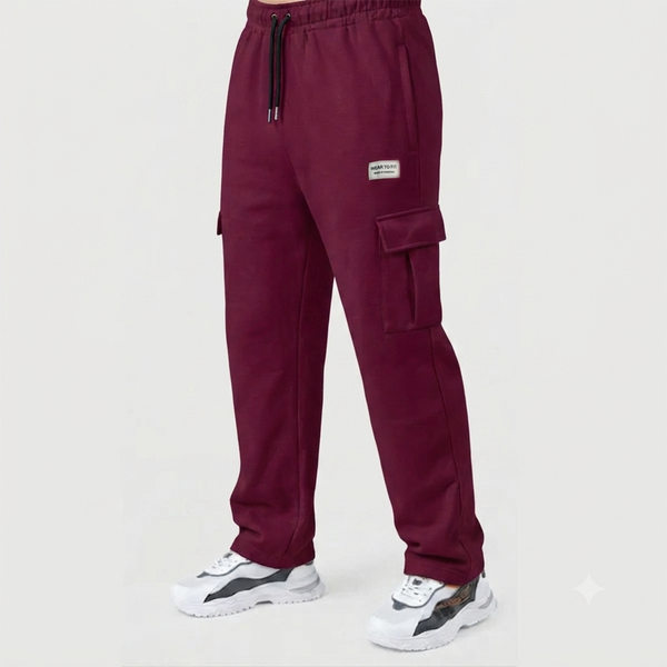 Maroon Interlock Cargo Trouser