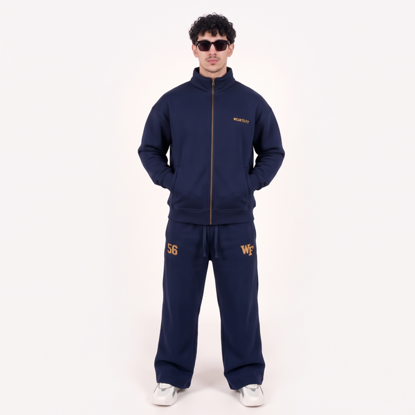 Classic Mock Neck Tracksuit – Navy