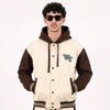 Creamy Mocha Varsity Snap Hoodie