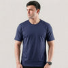 Navy Plain Lycra Cotton Tshirt