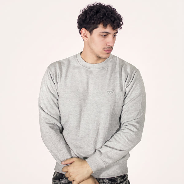 Unisex Light Grey Fleece Sweatshirt