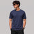 Navy Plain 4 Way Stretch Cotton Tshirt