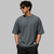 Charcoal Grey Boxy Fit Pique Interlock Shirt