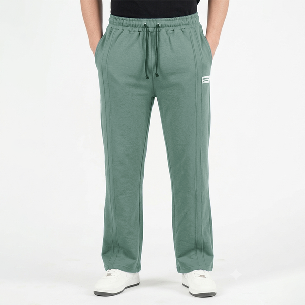 Sage Green Double Stitch loose fit Trousers