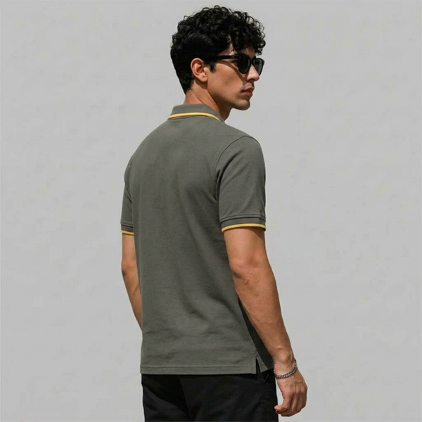 Charcoal V-Neck Polo