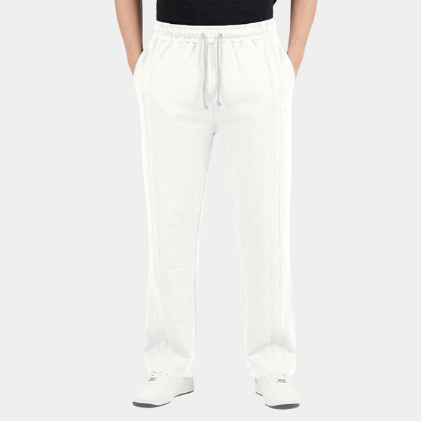 Milky White Double Stitch loose fit Trousers