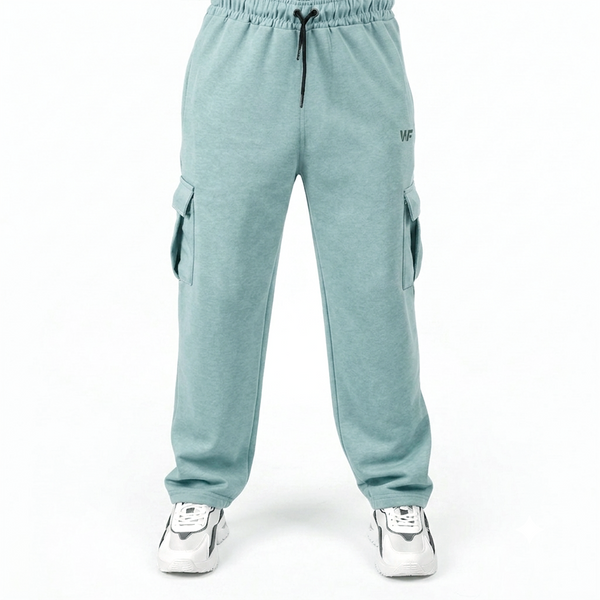 Sky Blue Interlock Cargo Trouser