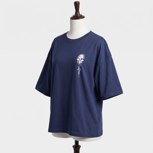 Navy Blue Flower T-Shirt
