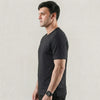 Black Plain Lycra Cotton Tshirt