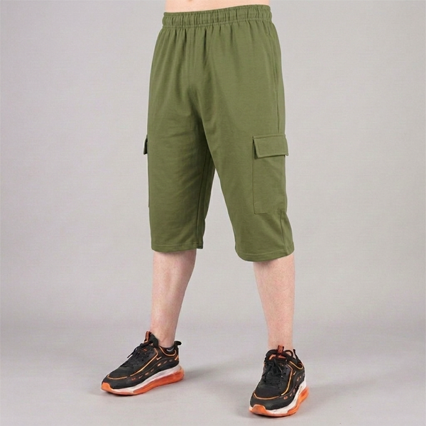 Olive Green 3 Quarter Shorts