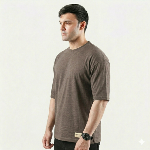 Brown Cotton Interlock Tshirt