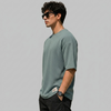 Sage Green Boxy Fit Pique Interlock Shirt