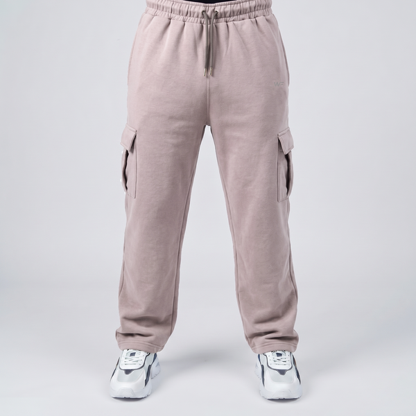 Tea Pink Cotton Interlock Cargo Trouser