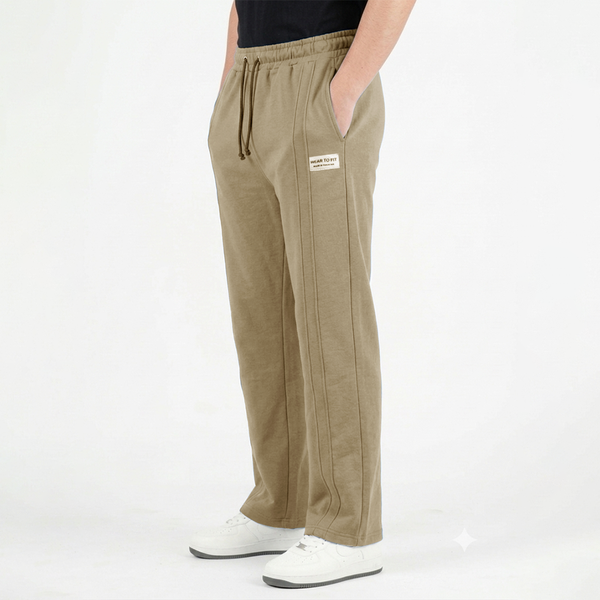 Sand Brown Double Stitch loose fit Trousers