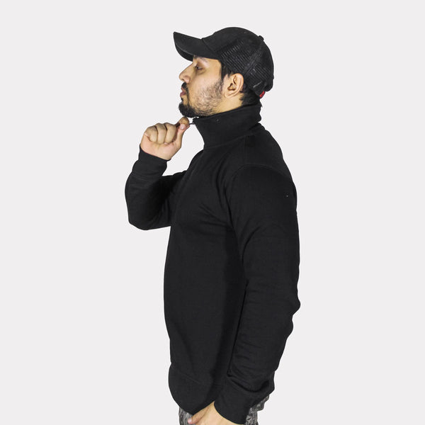 Unisex Black Quarter Zipper