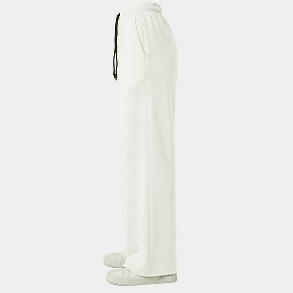 Premium Cream White Loose Fit Cotton Interlock Trouser