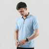 Ocean Blue Zip-up Polo