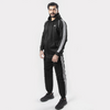 Black Tracksuit With Three White Stripes