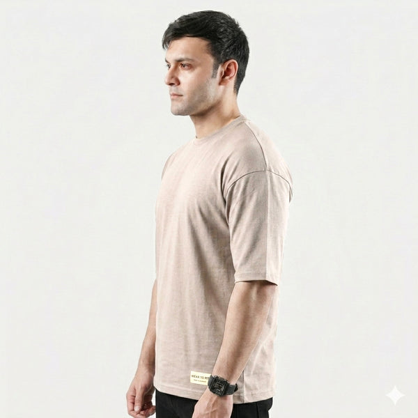 Sand Interlock Cotton Tshirt