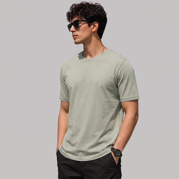Steal Grey 4 Way Stretch Cotton Tshirt