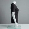 Black Ribbed Crew Neck T Shirt