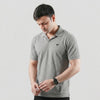 Grey V-Neck Polo