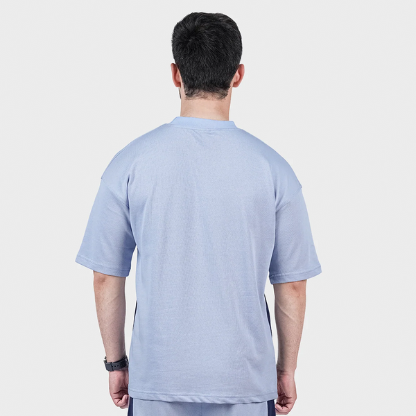 Sky-Blue and Navy Side Panel T Shirt