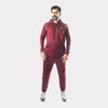 Maroon Tracksuit With Three White Stripes