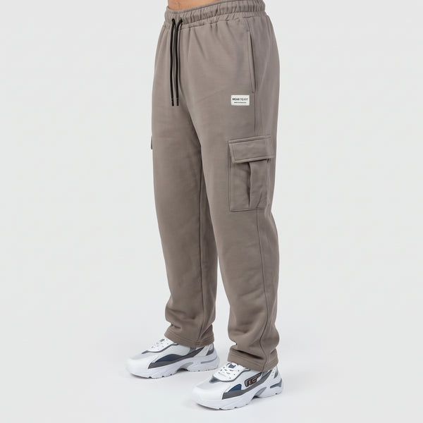 Brown Cotton Interlock Cargo Trouser