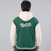 Green & White Baseball Snap Hoodie