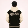 Black Cream Varsity Snap Hoodie