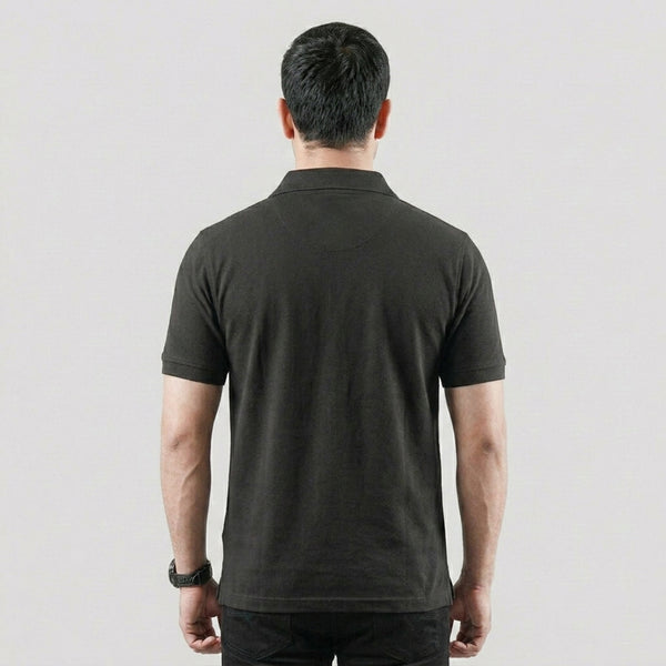 Black V-Neck Polo