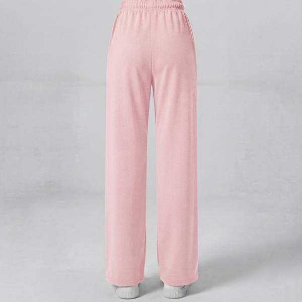 Premium Blush Pink Loose Fit Cotton Interlock Trouser