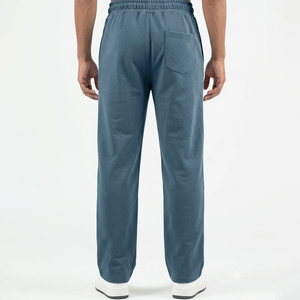 Dusty Blue Double Stitch loose fit Trousers