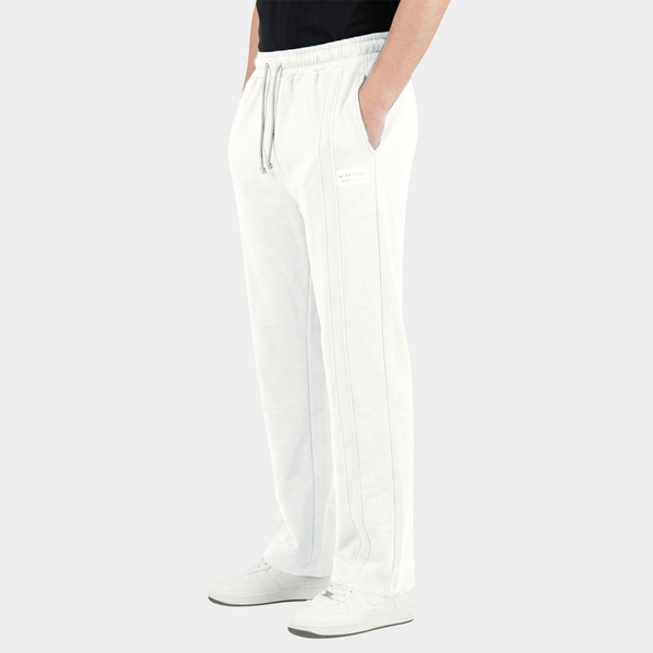 Milky White Double Stitch loose fit Trousers